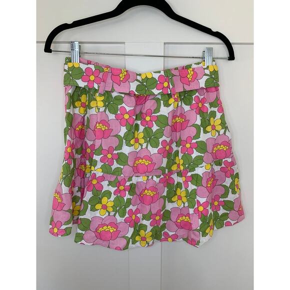Show Me Your Mumu Fiona Mini Skirt in Fresh Floral Medium Pull On Lined Belted - Picture 3 of 5
